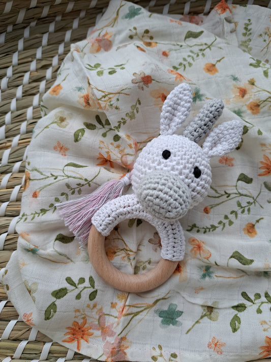 White Unicorn Teether Rattle