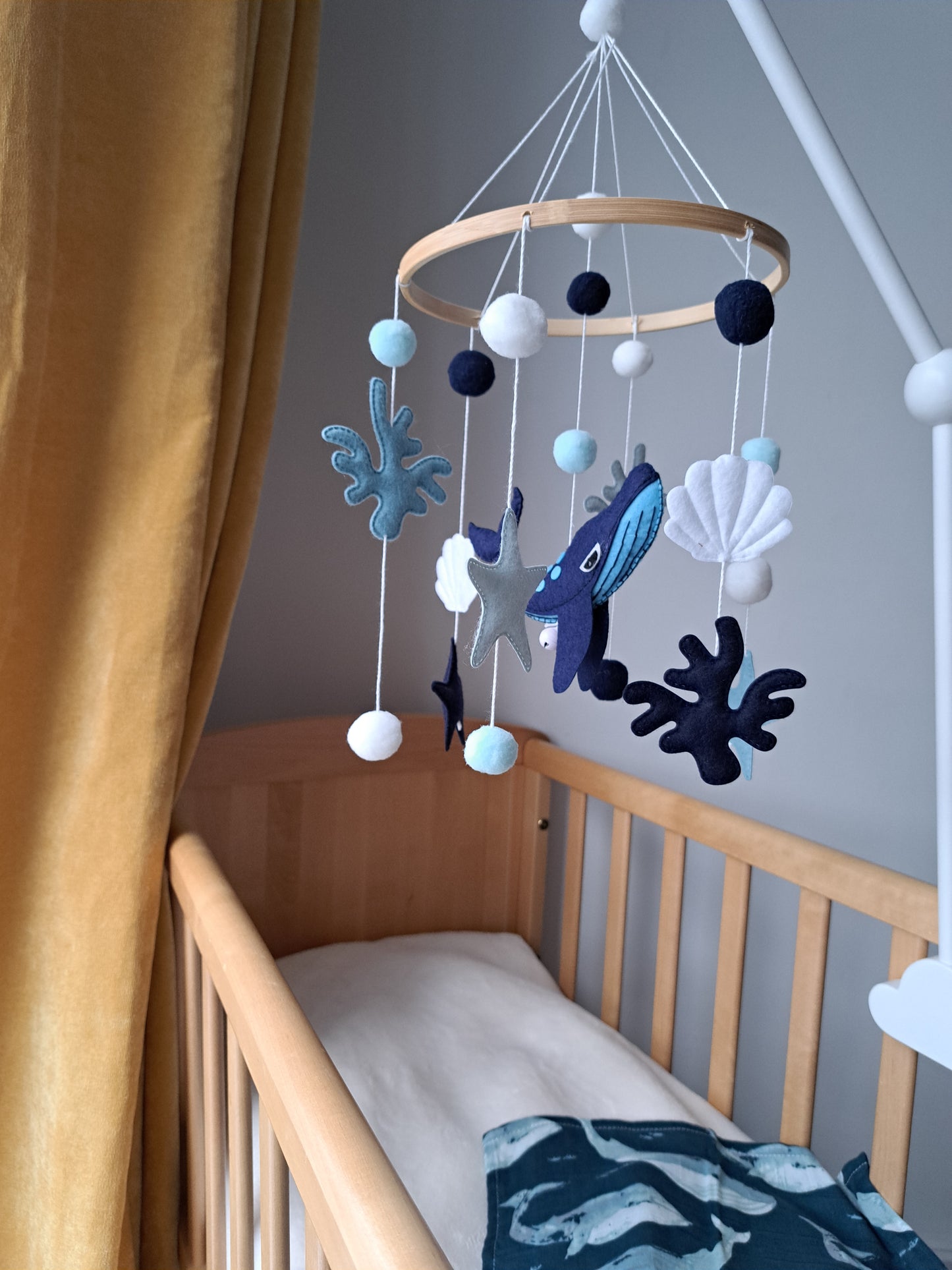 Whale Sealife Theme Cot Mobile