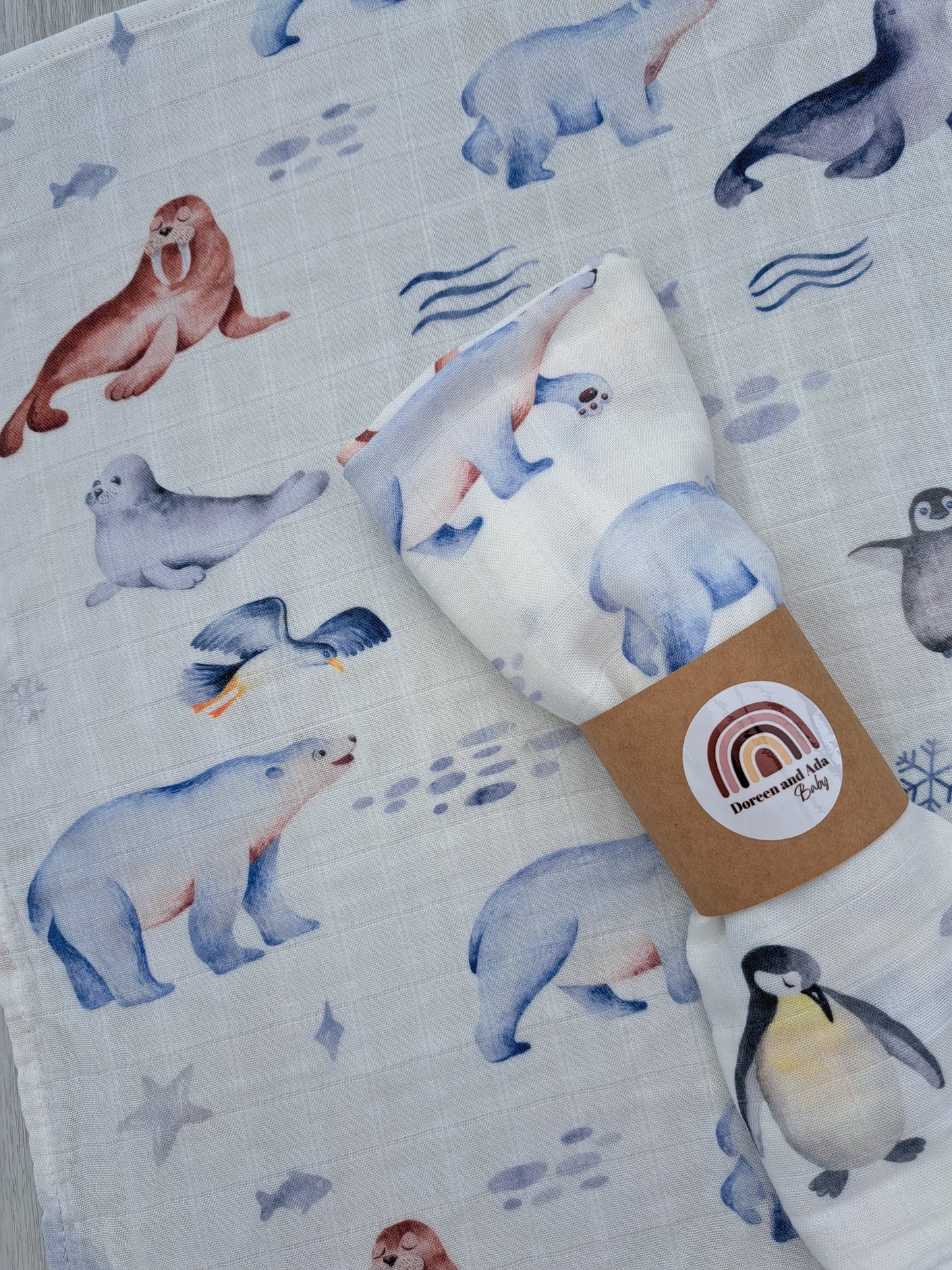 Arctic Animals Muslin Square