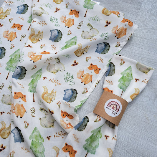 Forest Animals Muslin Square by Doreen & Ada
