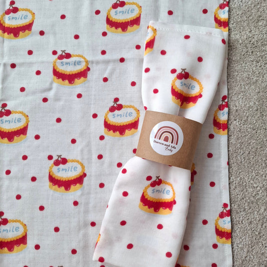 Cherry on Top Muslin Square by Doreen & Ada