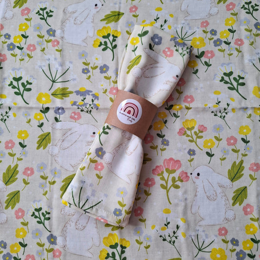 Bunny Kisses & Meadow Wishes Muslin Square by Doreen & Ada