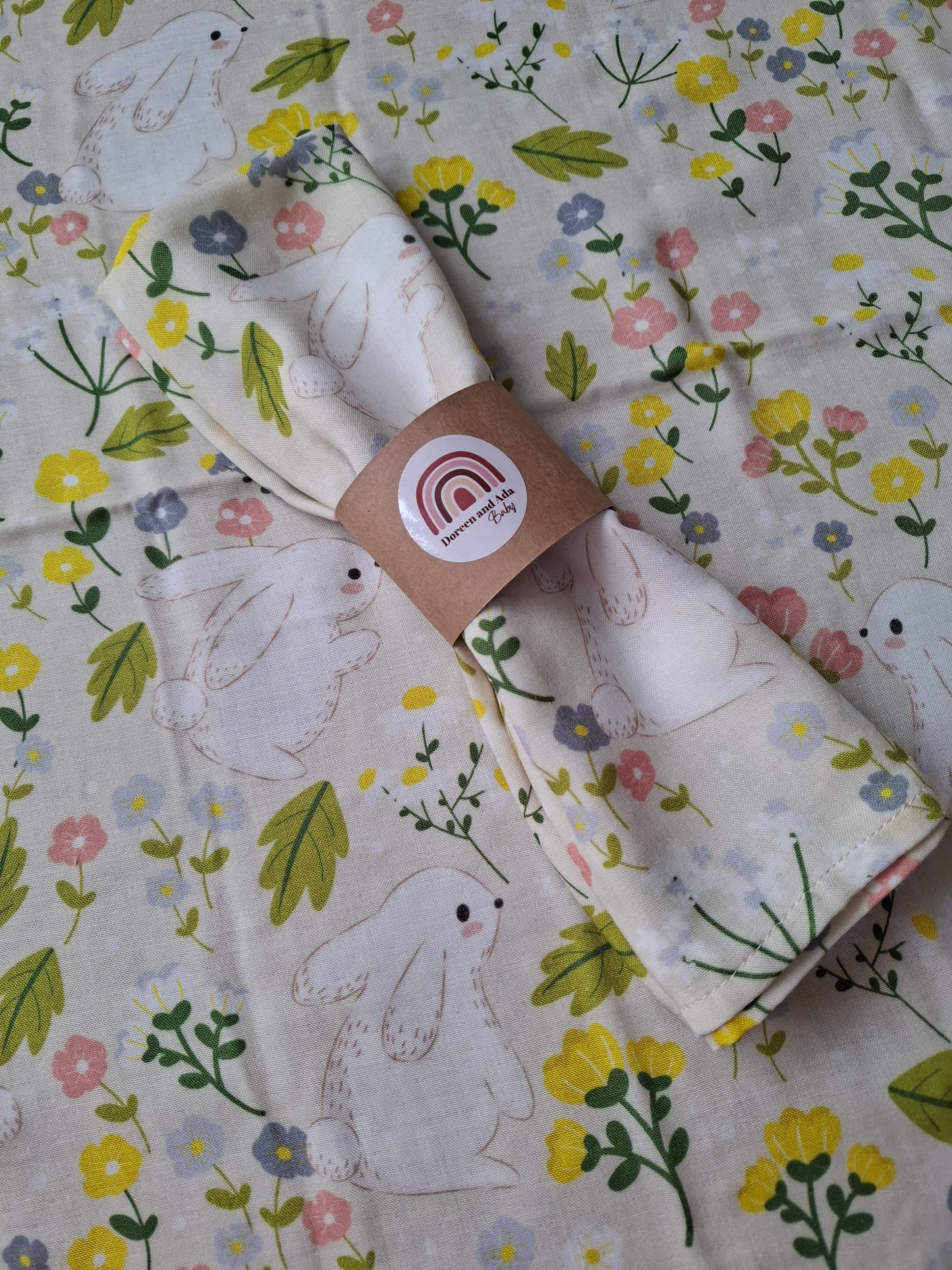 Bunny Kisses & Meadow Wishes Muslin Square
