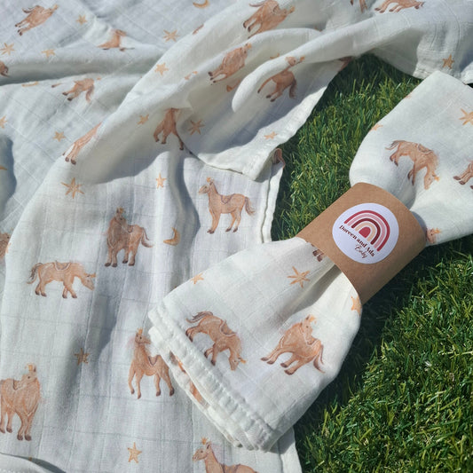Little Equestrian Muslin Square by Doreen & Ada
