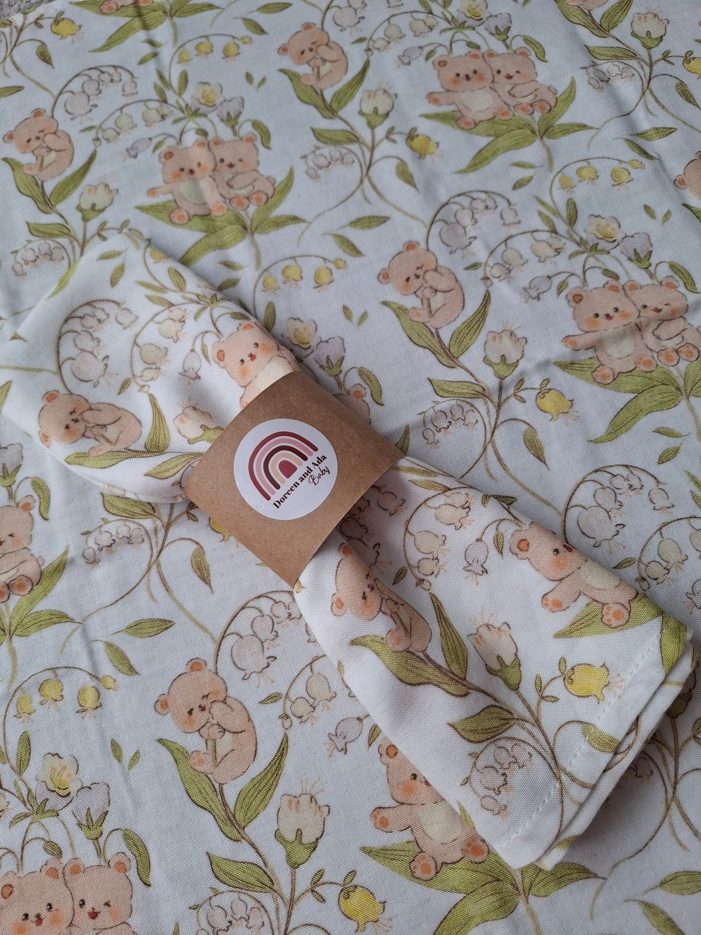Blossom Bear Muslin Square