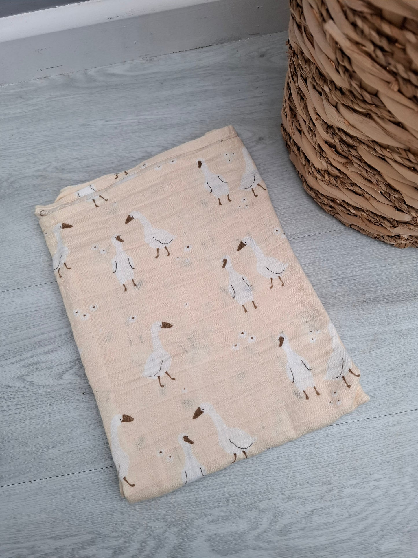 Silly Goose Duck Muslin Swaddle by Doreen and Ada