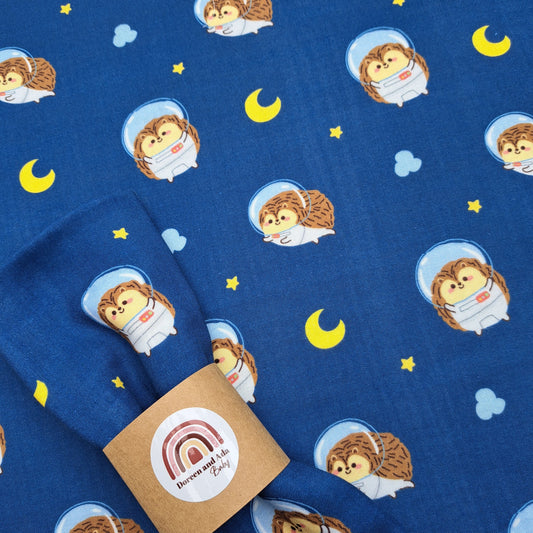 Space Hedgehog Muslin Square by Doreen & Ada