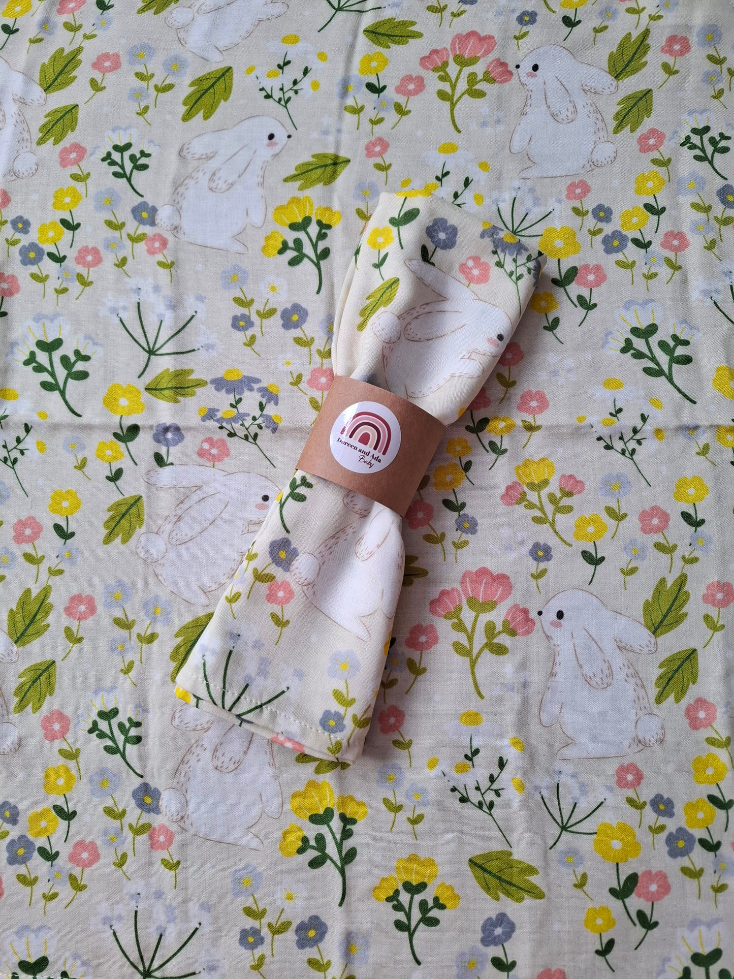 Bunny Kisses & Meadow Wishes Muslin Square