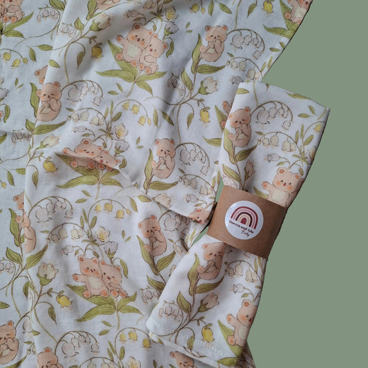 Blossom Bear Muslin Square by Doreen & Ada