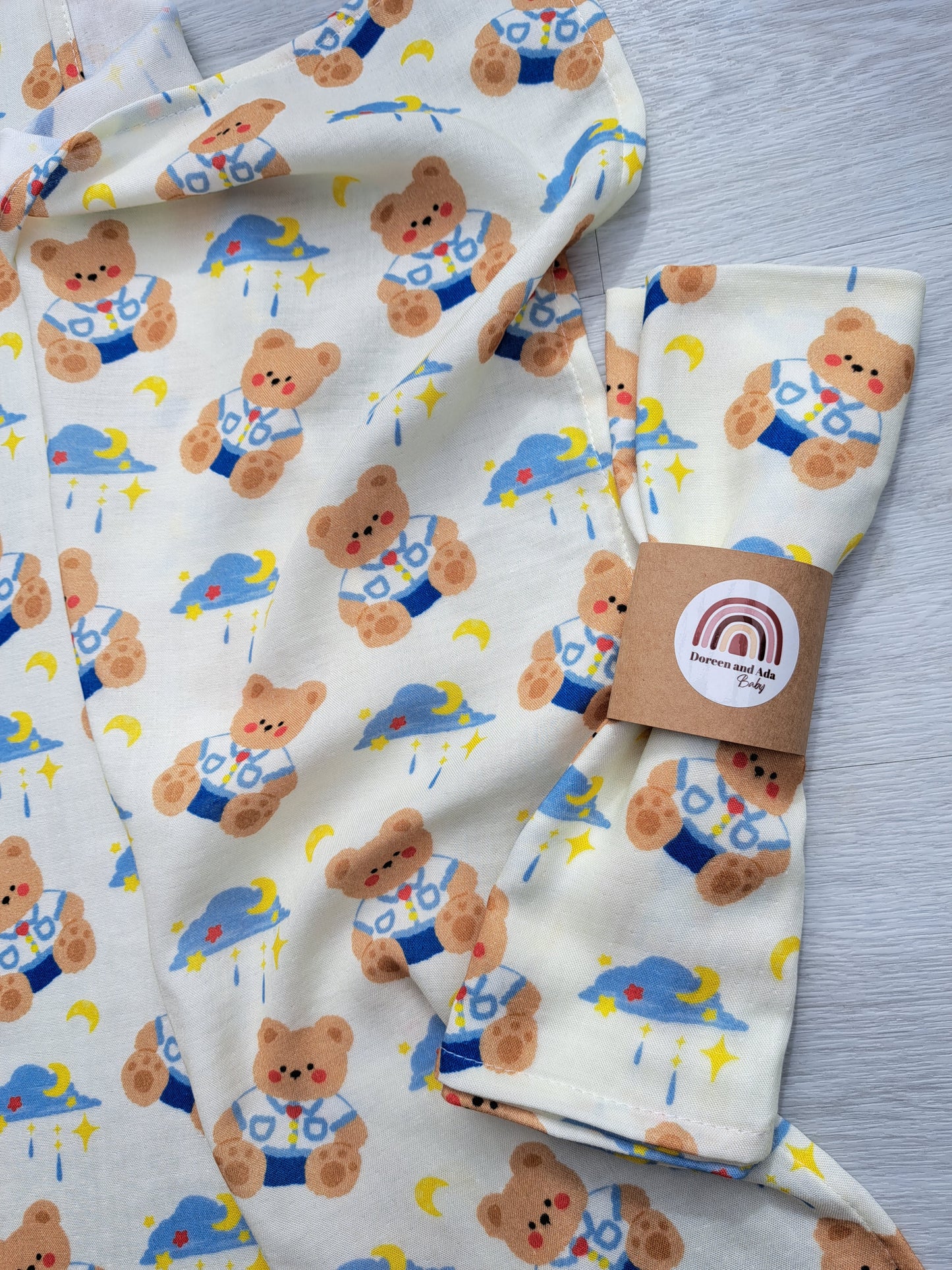 Kawaii Teddy Bear Muslin Square