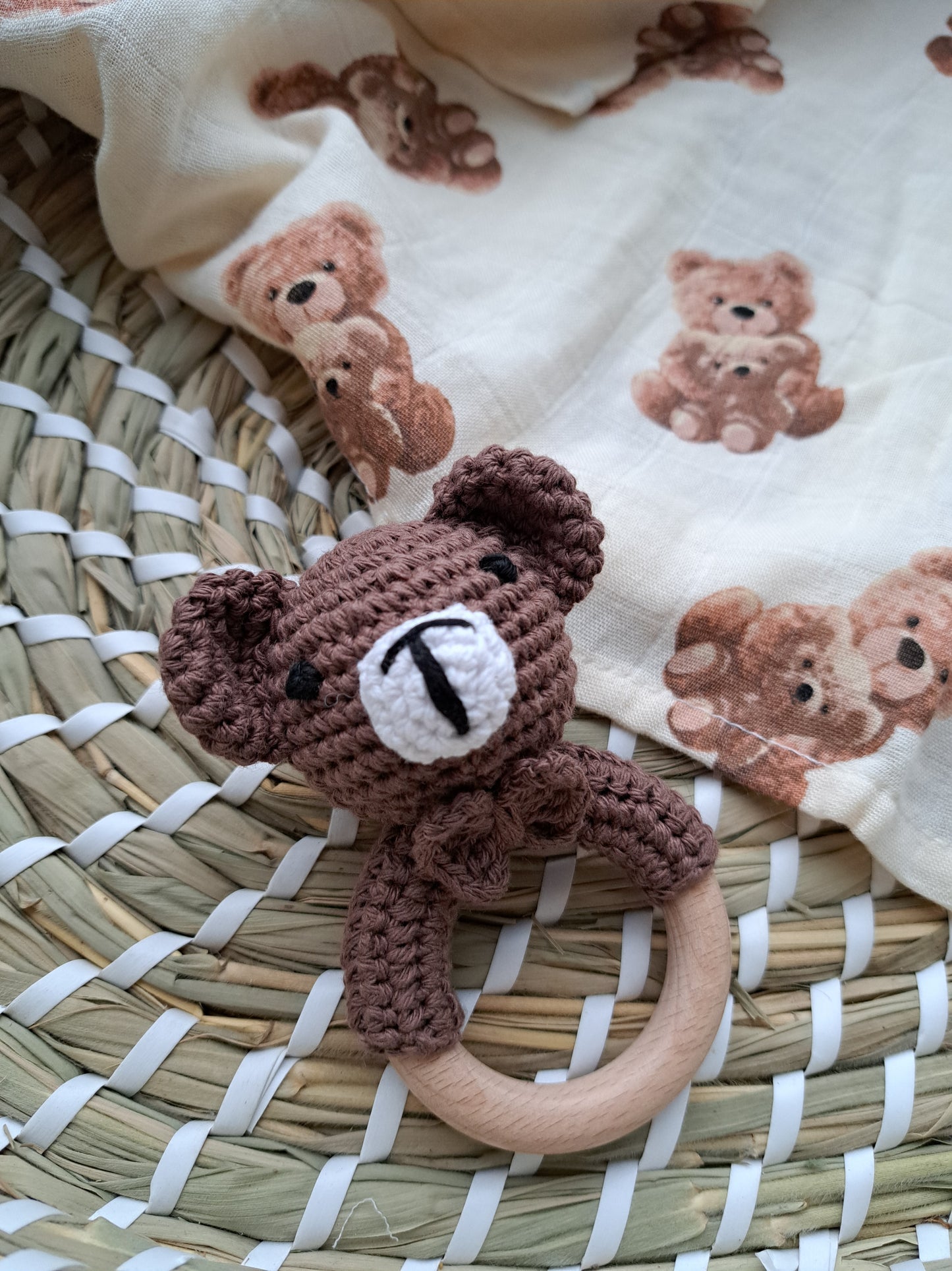 Brown Bear Teether Rattle