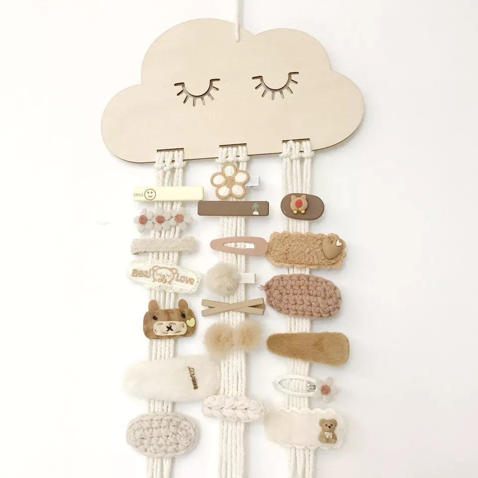 Hair Clips Tidy Wooden Cloud for Children / Women Gift Present