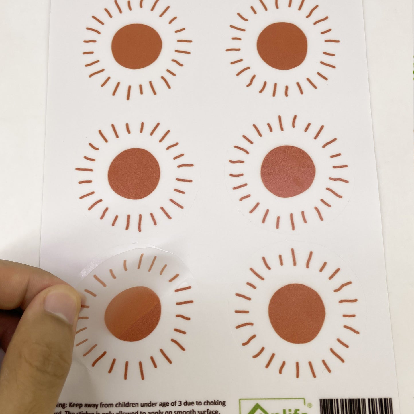 Rust Sun Wall Stickers