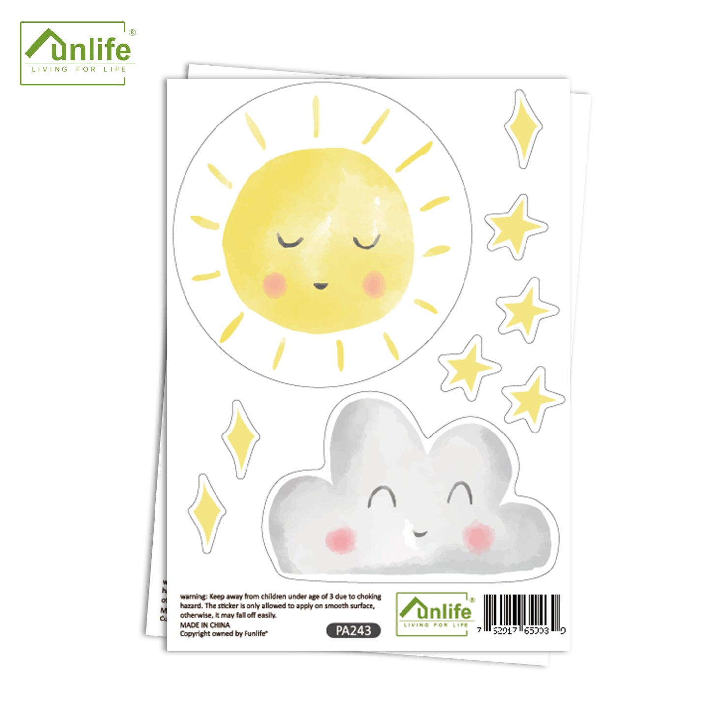 Sun and Cloud Decals Stickers