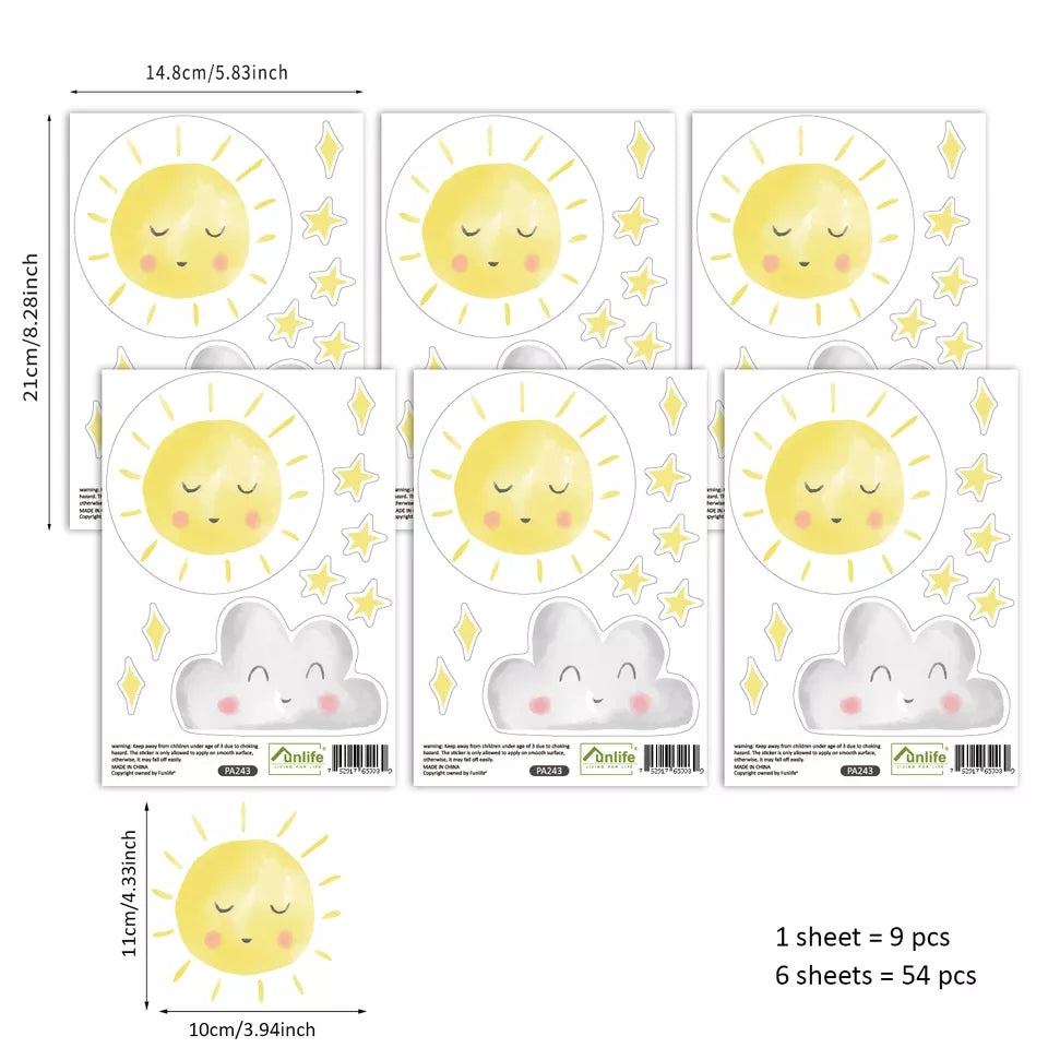 Sun and Cloud Decals Stickers