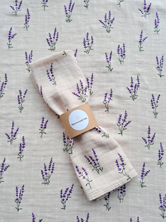 Lavender Sprig Muslin Square