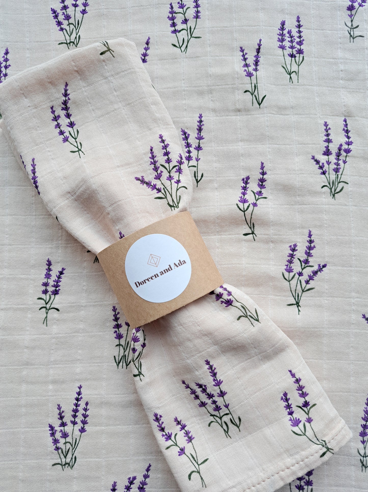 Lavender Sprig Muslin Square