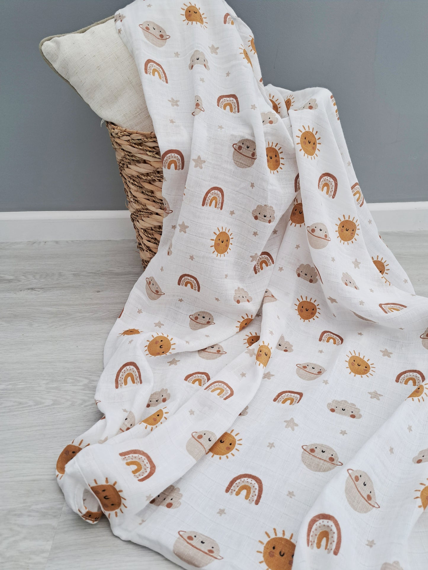 Neutral Space Rainbow Muslin Large Swaddle