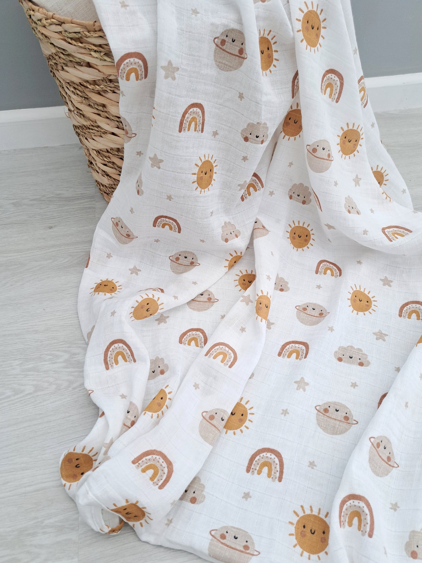 Neutral Space Rainbow Muslin Large Swaddle