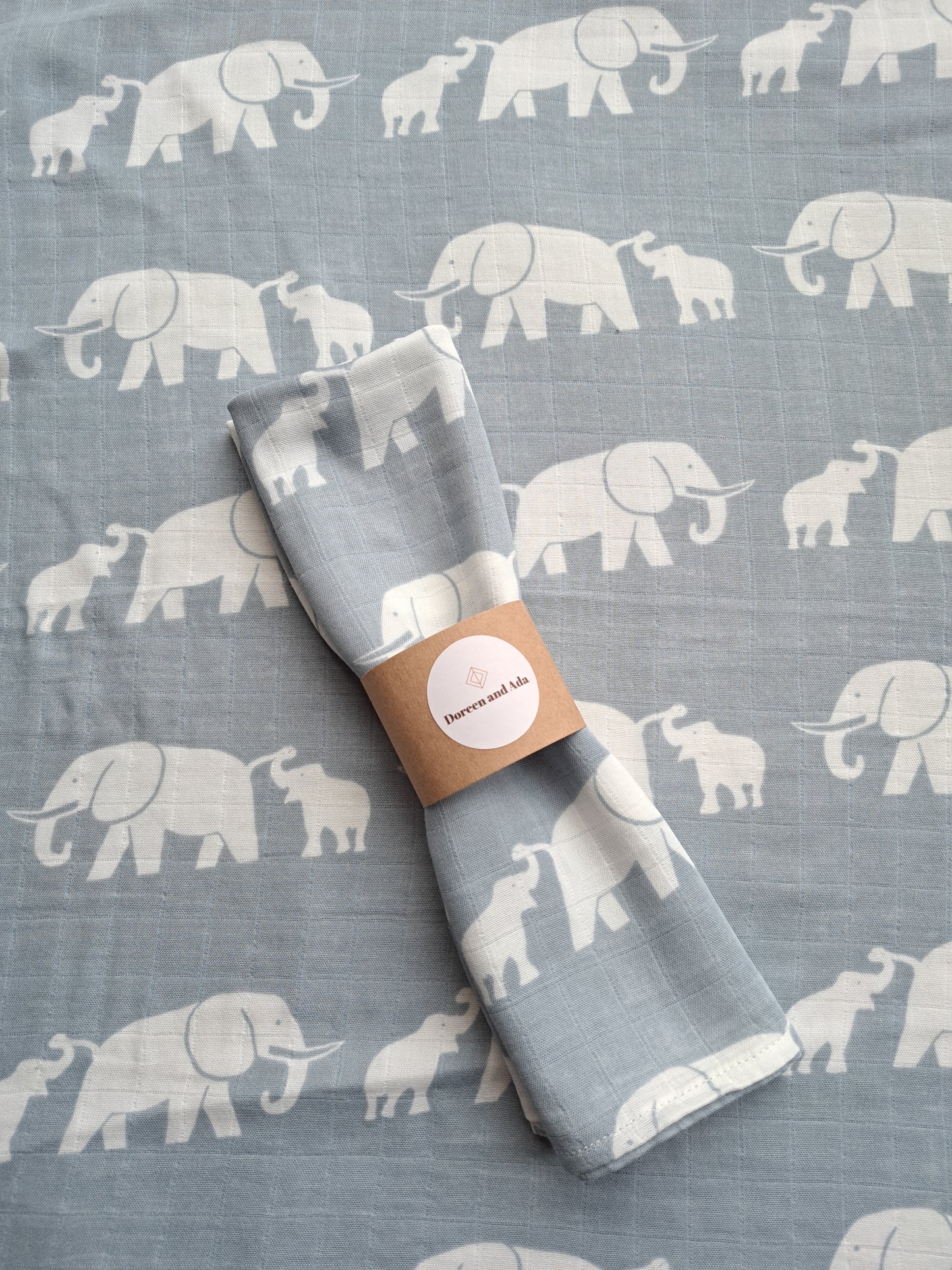 Grey Elephant Muslin Square