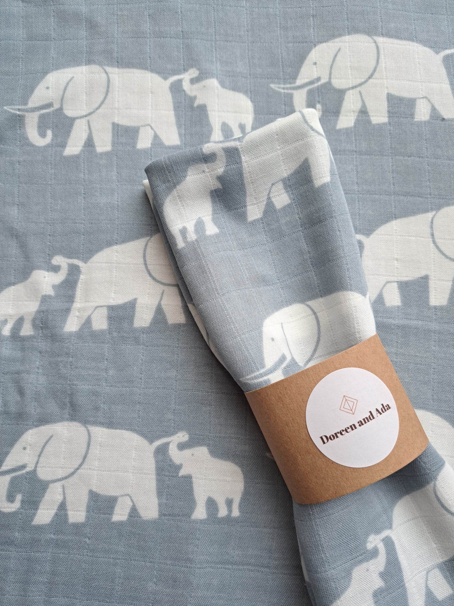 Grey Elephant Muslin Square