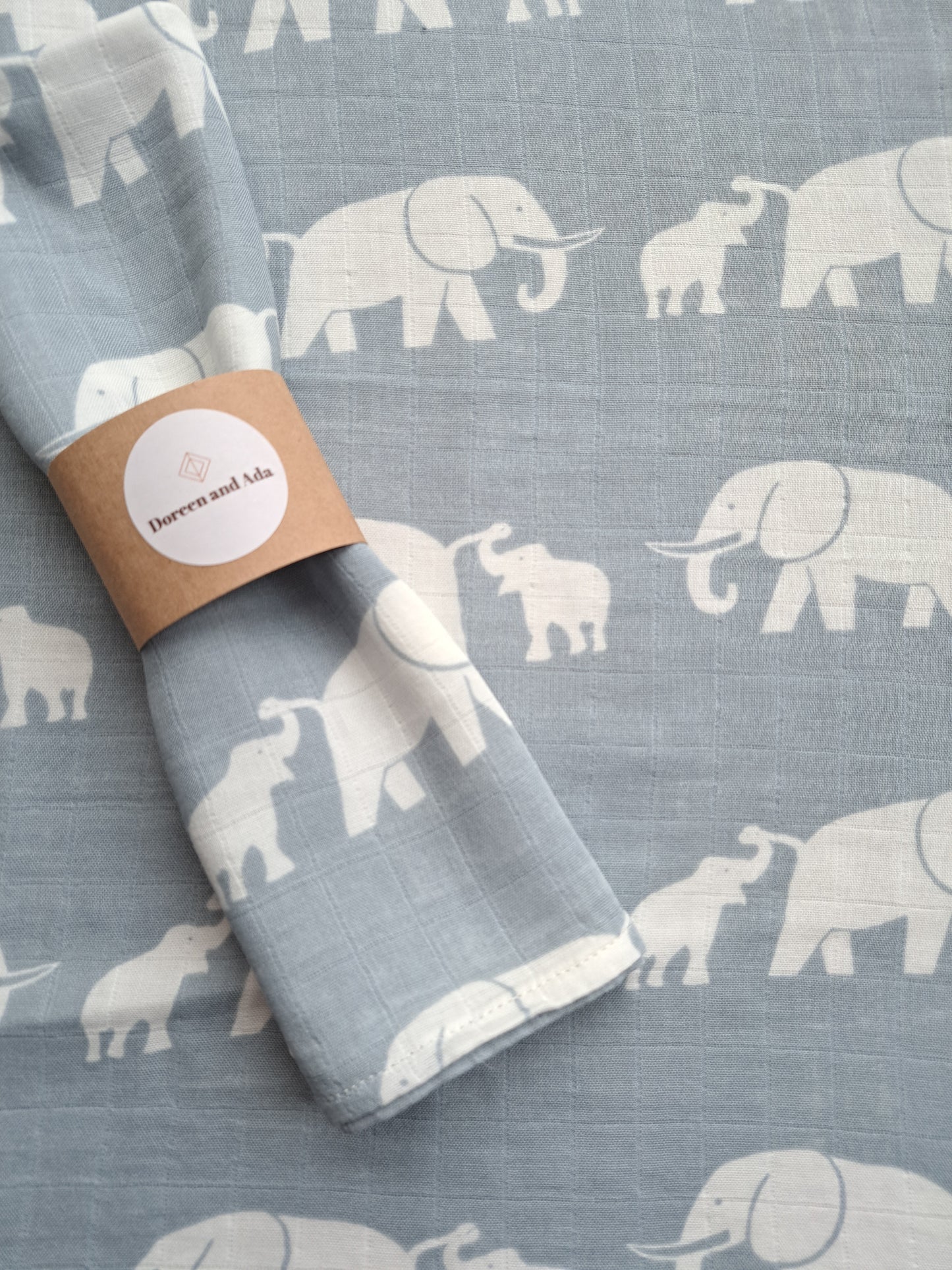 Grey Elephant Muslin Square