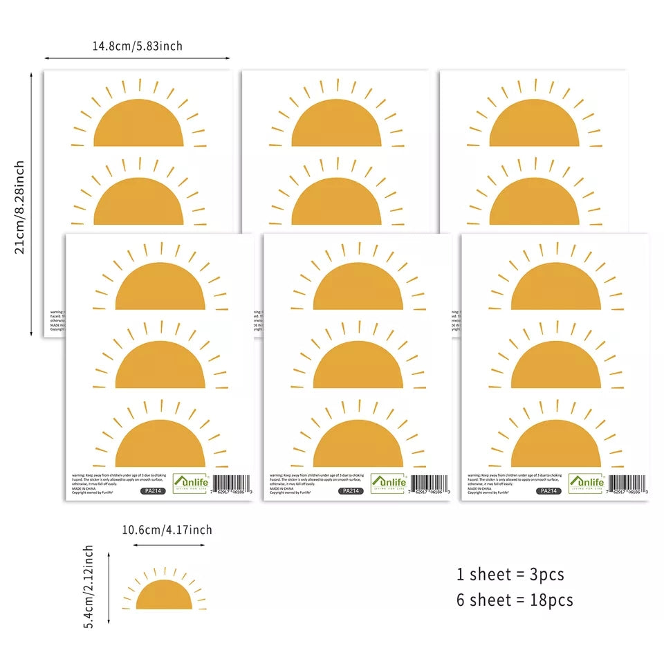 Mustard Sun Wall Decals Stickers