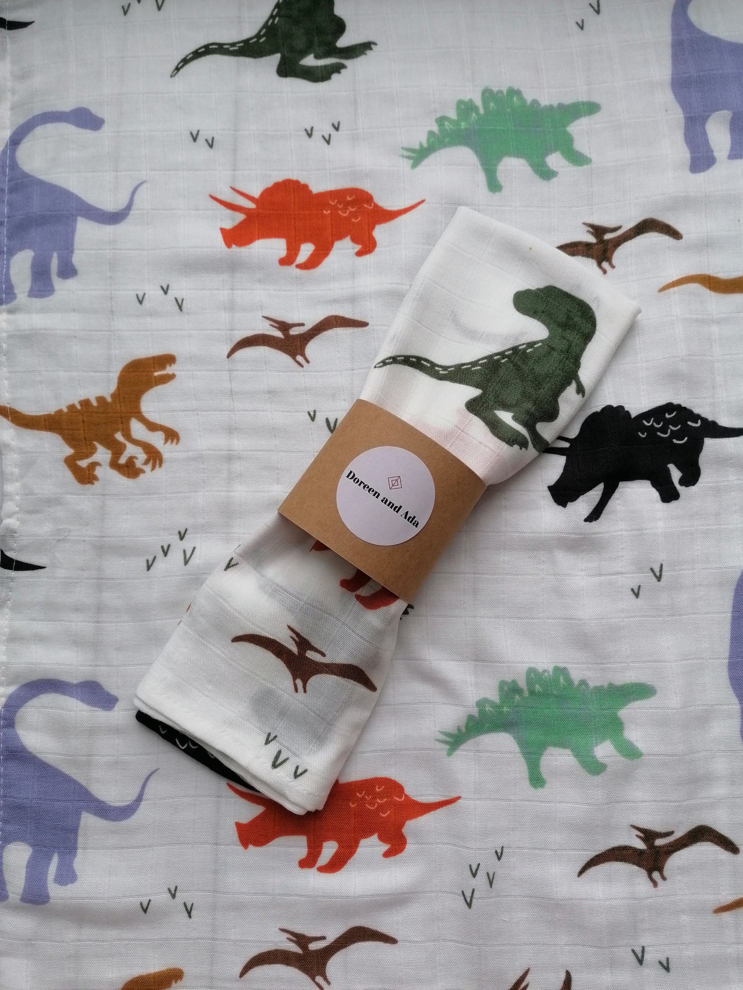 Dinosaur Muslin Square