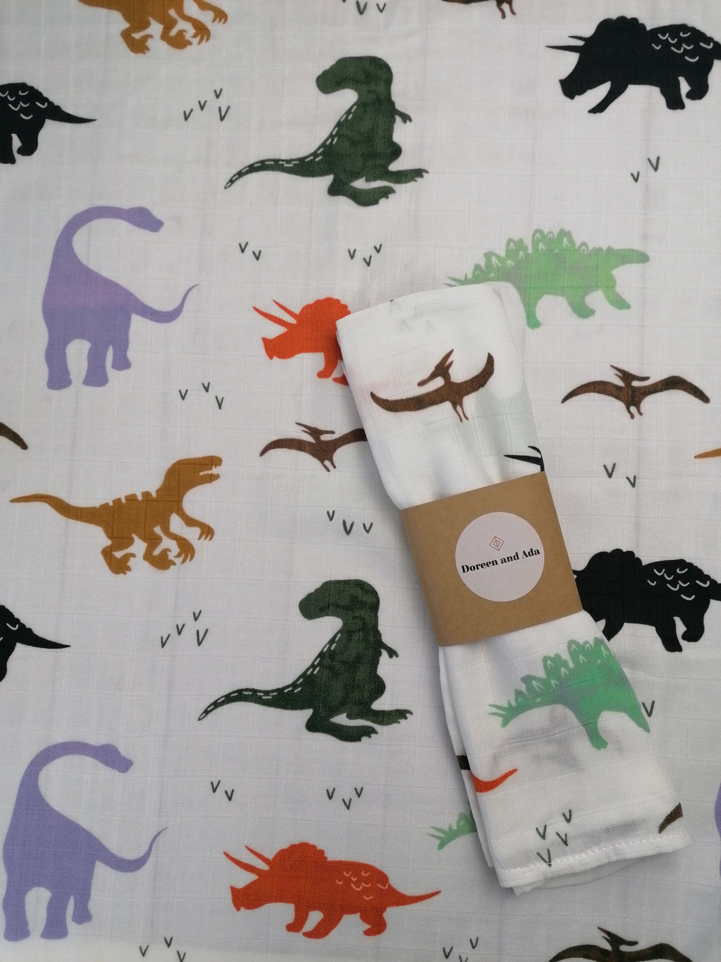 Dinosaur Muslin Square