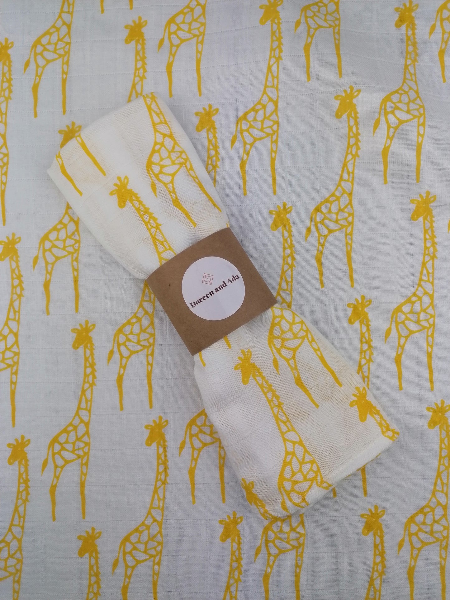 Yellow Giraffe Muslin Square