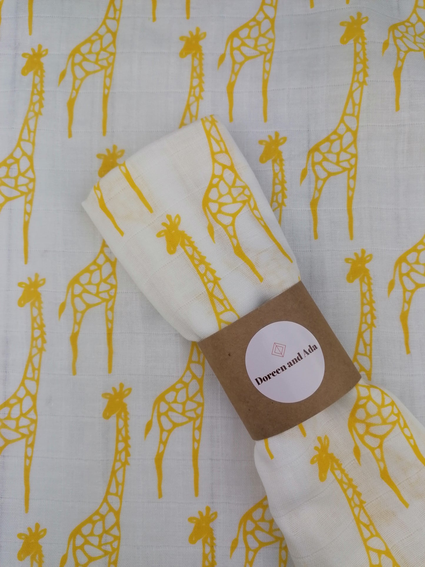 Yellow Giraffe Muslin Square