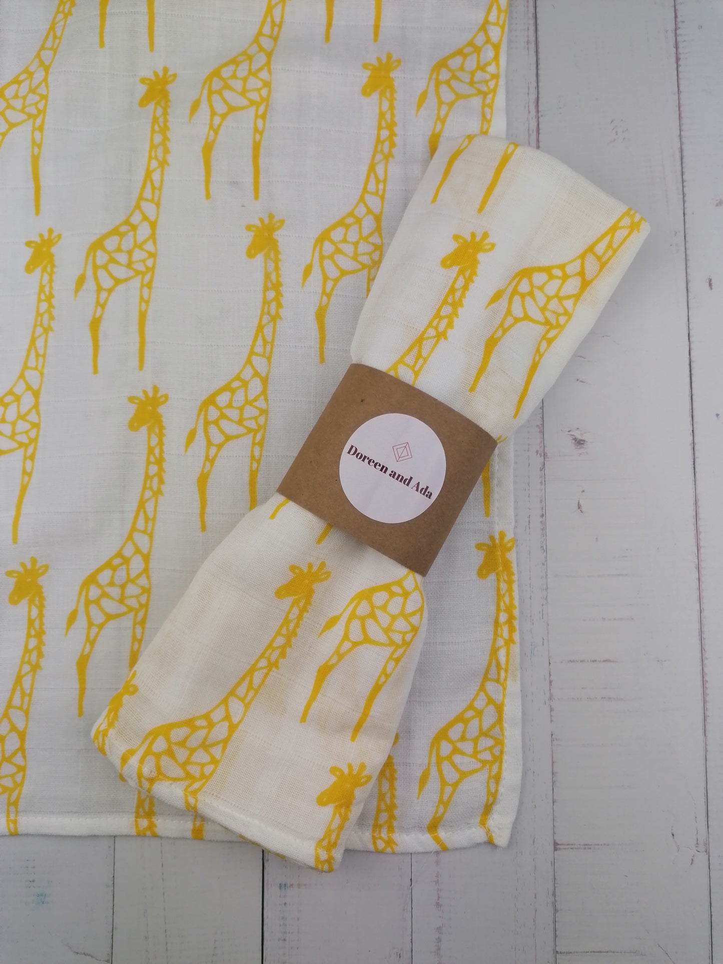 Yellow Giraffe Muslin Square