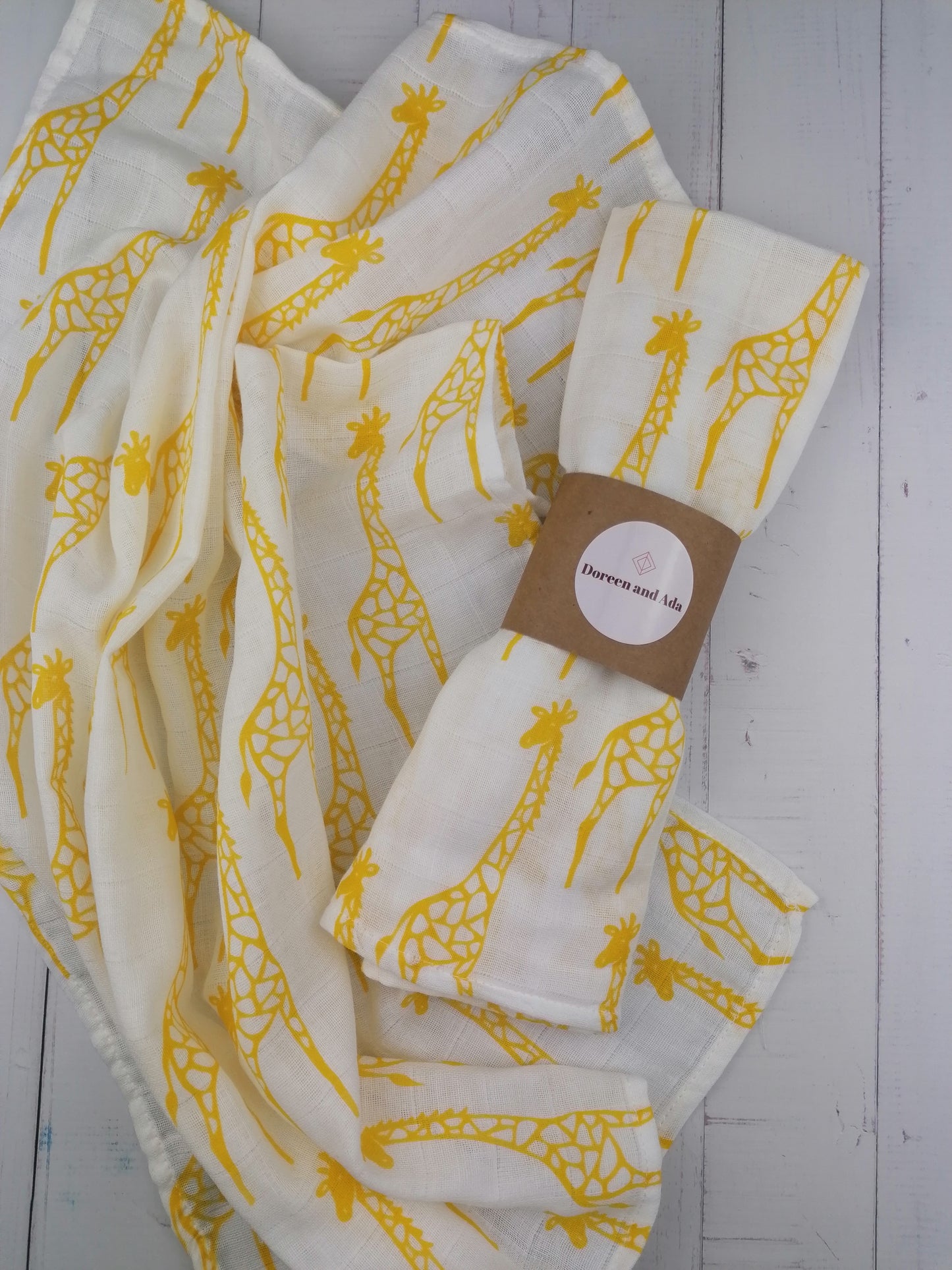 Yellow Giraffe Muslin Square