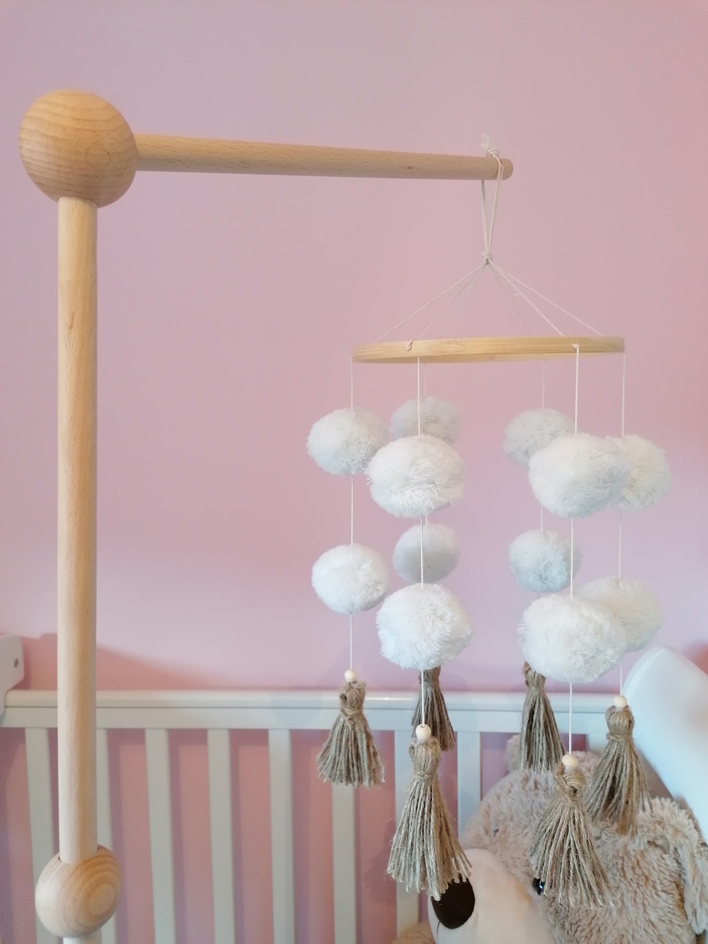 Gender Neutral Pom Pom Cot Mobile