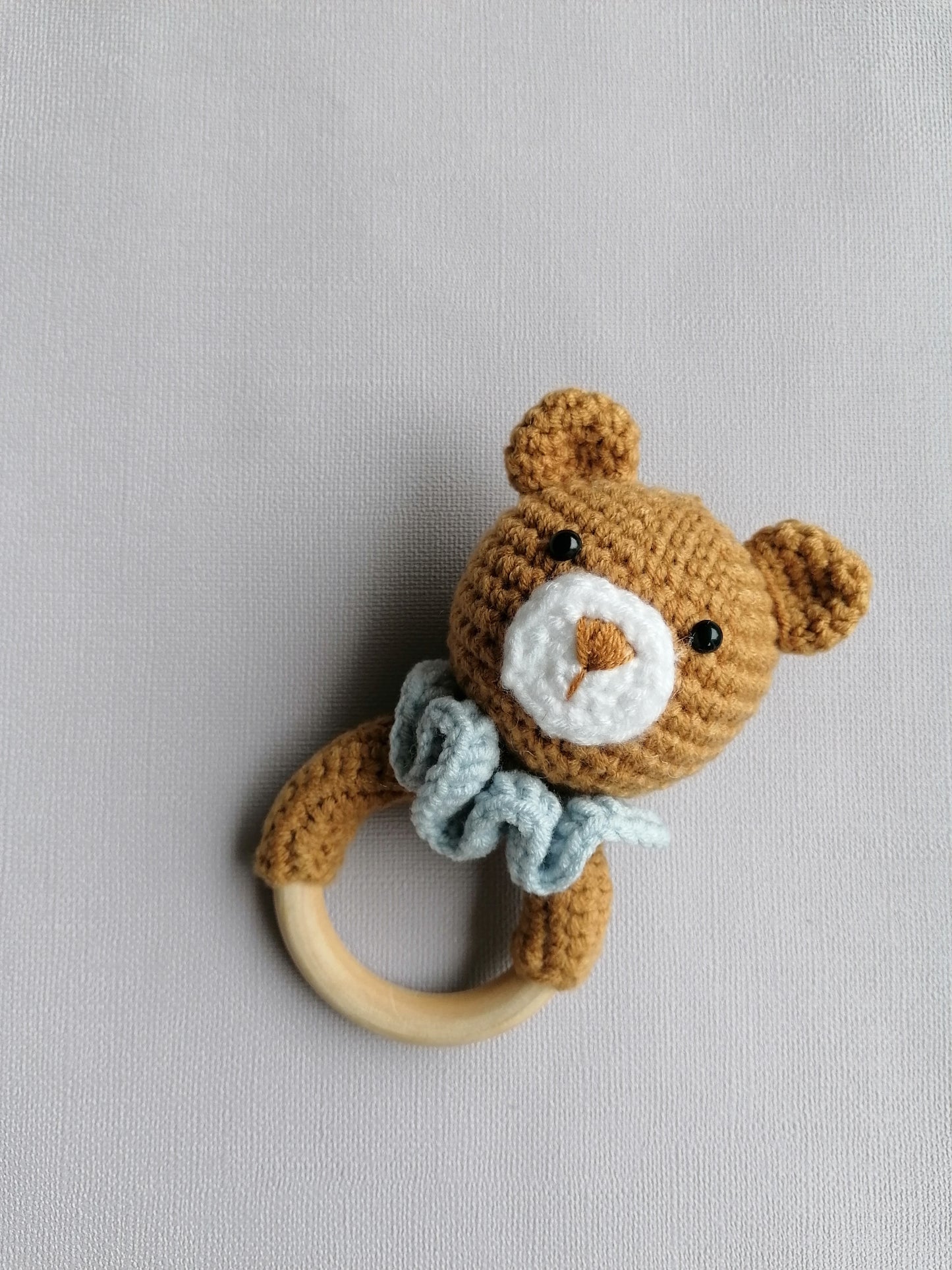 Knitted Bear Teether Rattle