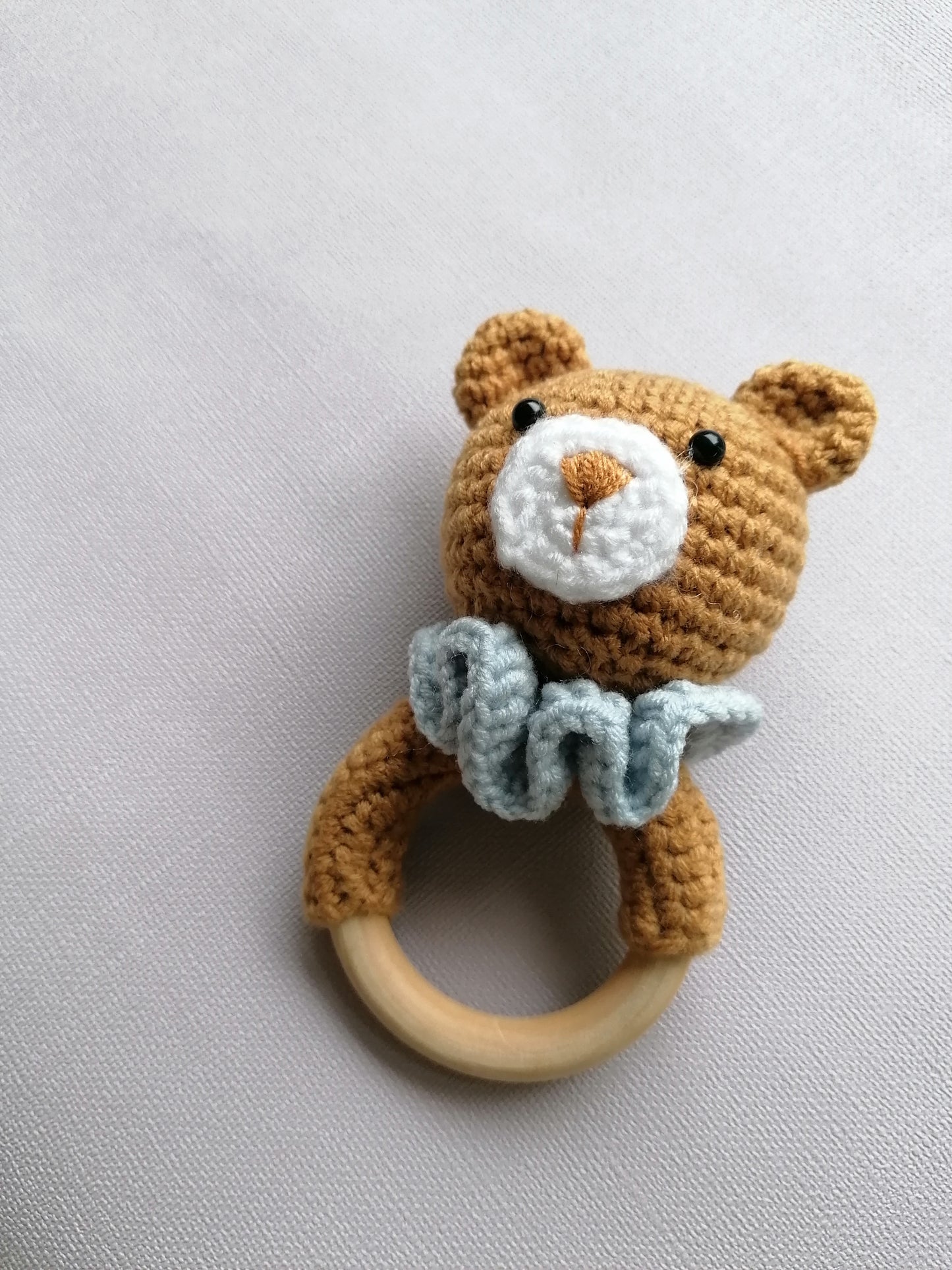 Knitted Bear Teether Rattle