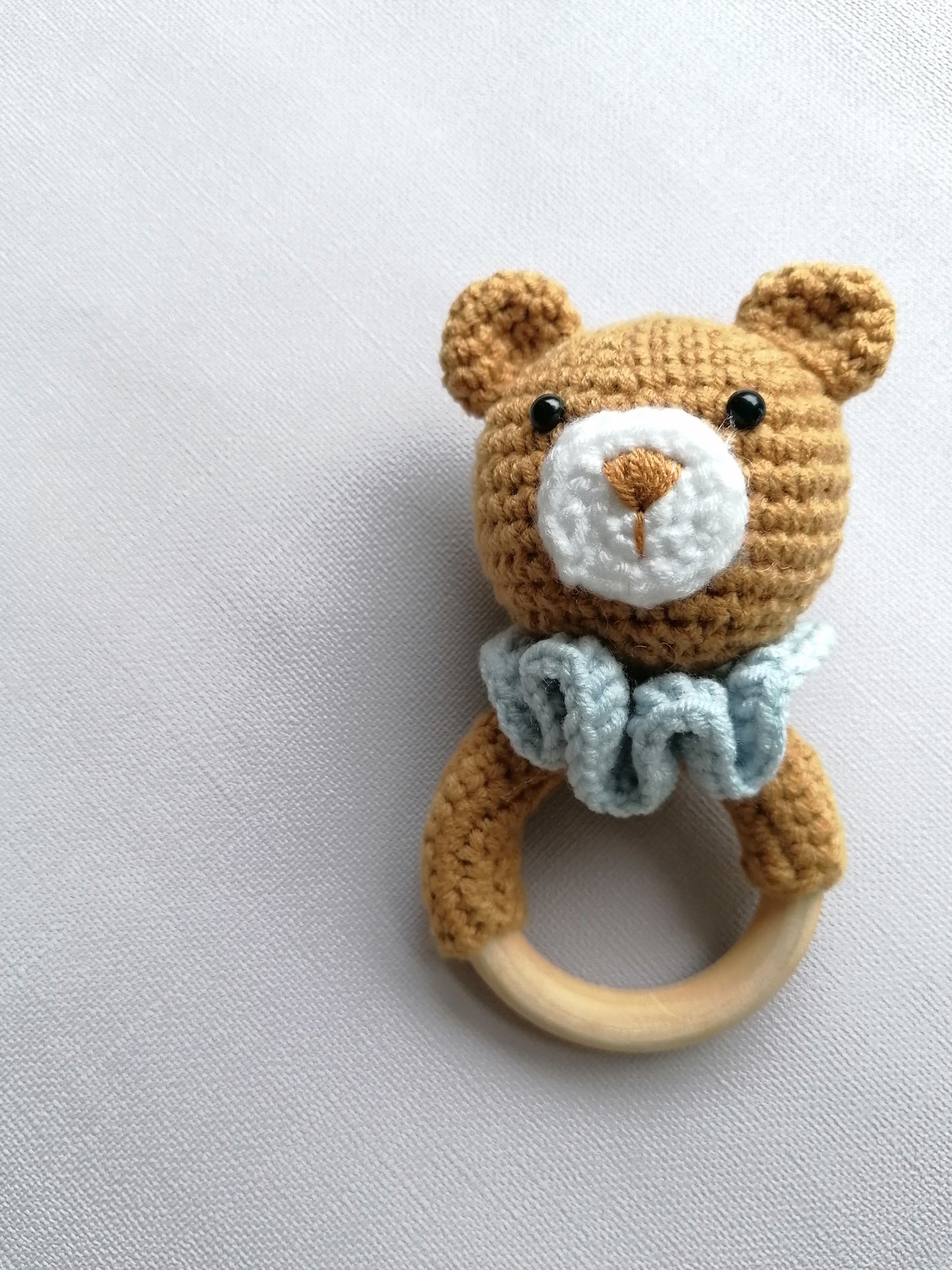 Knitted Bear Teether Rattle