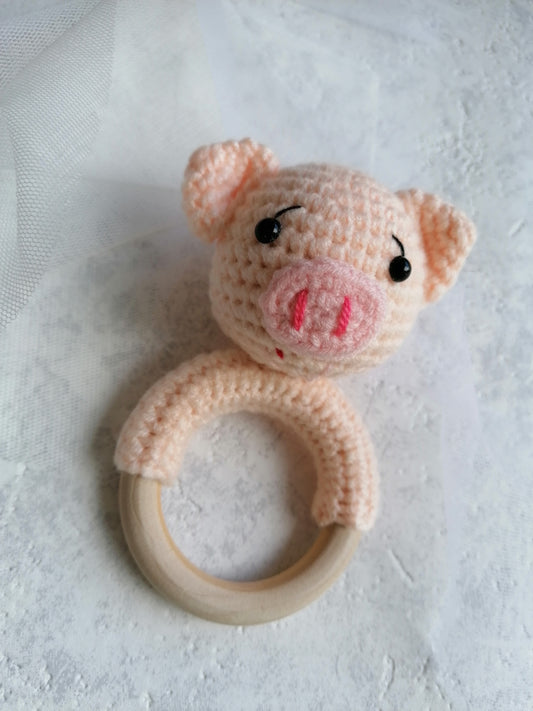 Pig Teether Rattle