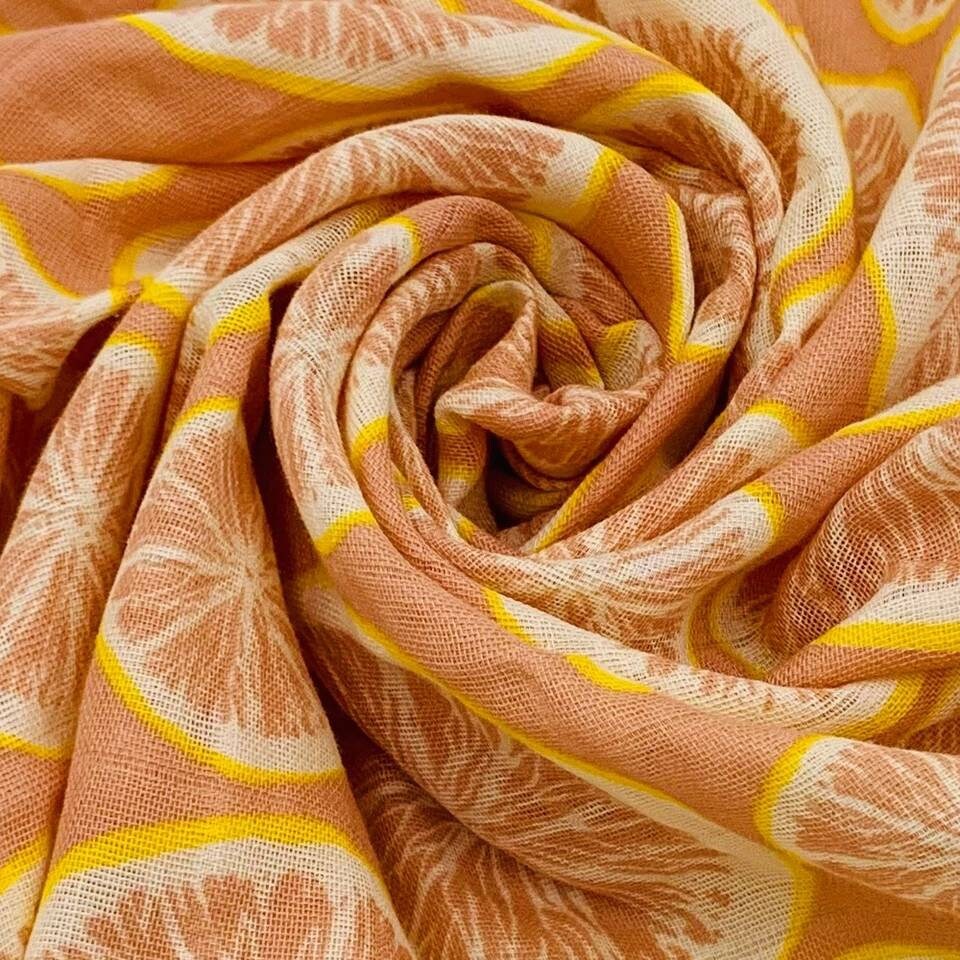 Grapefruit Muslin Square