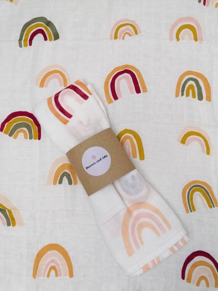 Pink Rainbow Muslin Square