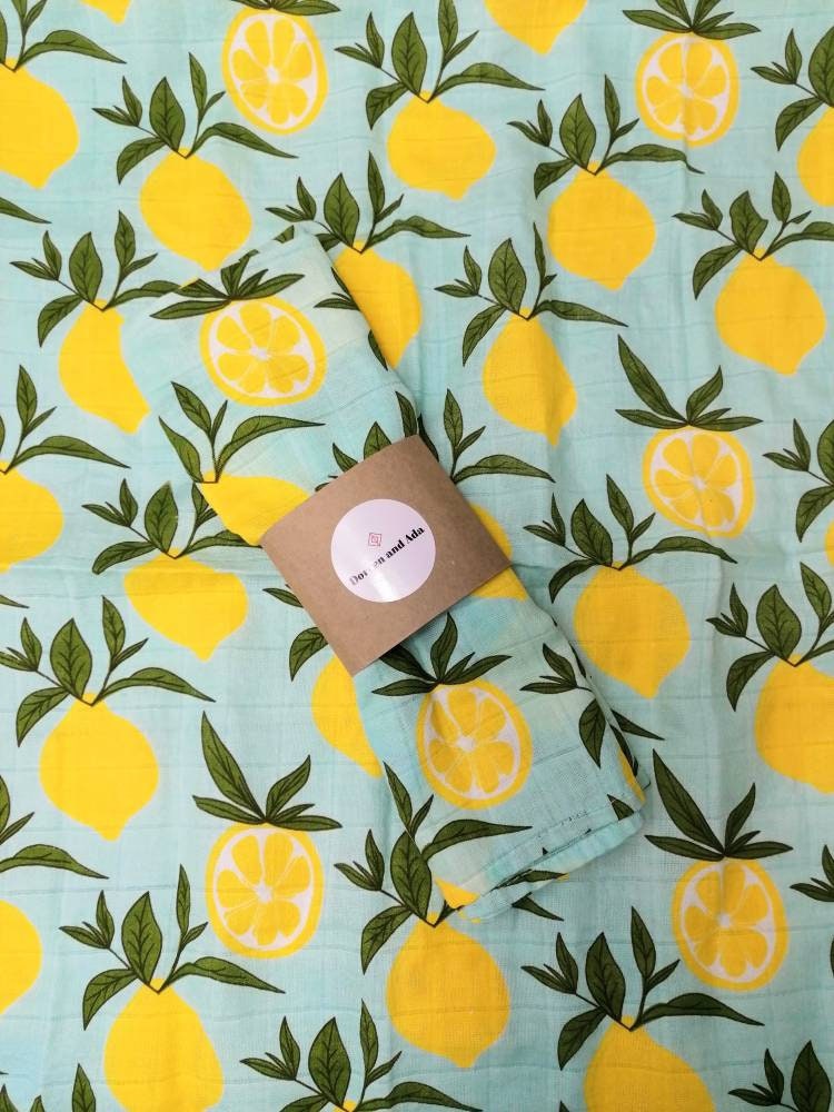 Green Lemon Muslin Square