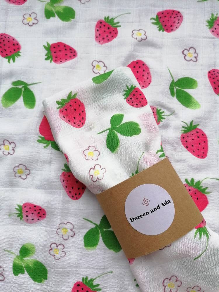 Wimbledon Strawberry Muslin Square