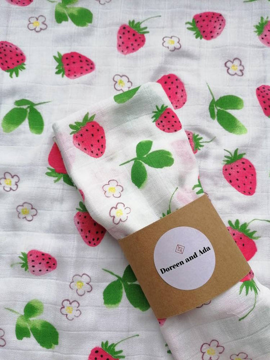 Wimbledon Strawberry Muslin Square