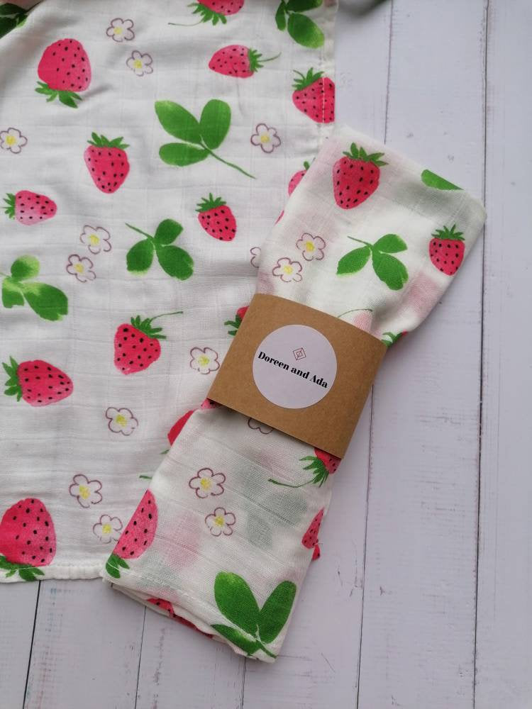 Wimbledon Strawberry Muslin Square