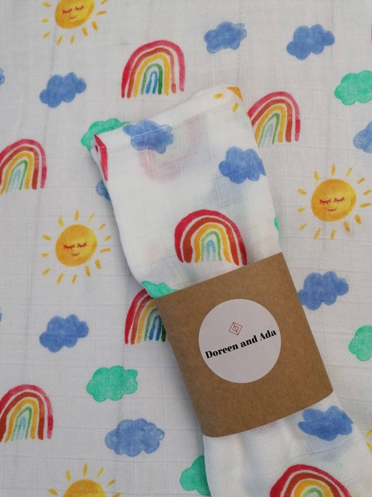 Sunshine and Rainbows Muslin Square