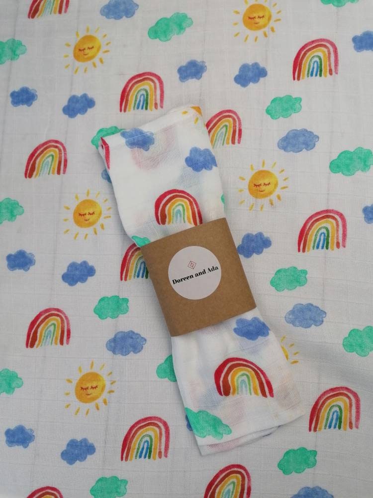 Sunshine and Rainbows Muslin Square