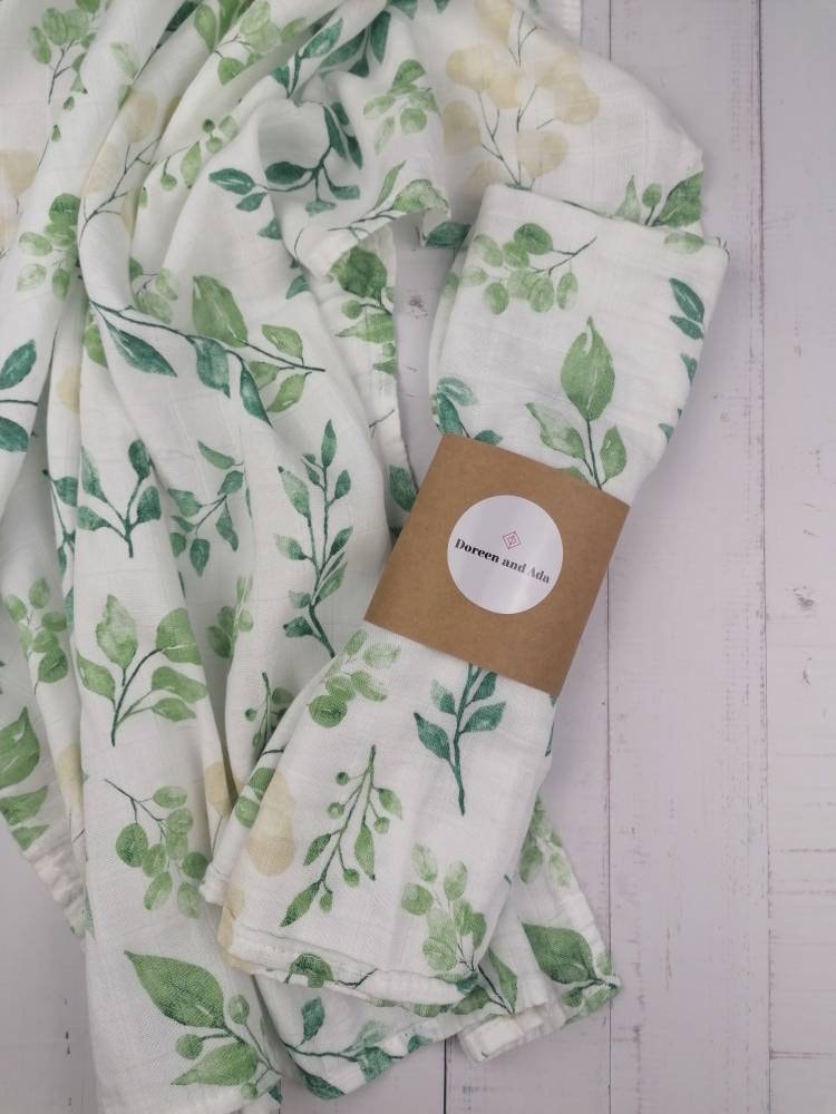 Green Foliage Eucalyptus Muslin Square