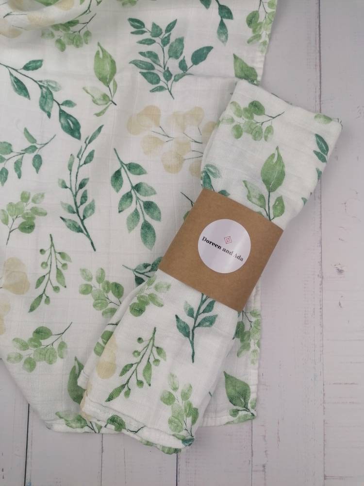 Green Foliage Eucalyptus Muslin Square