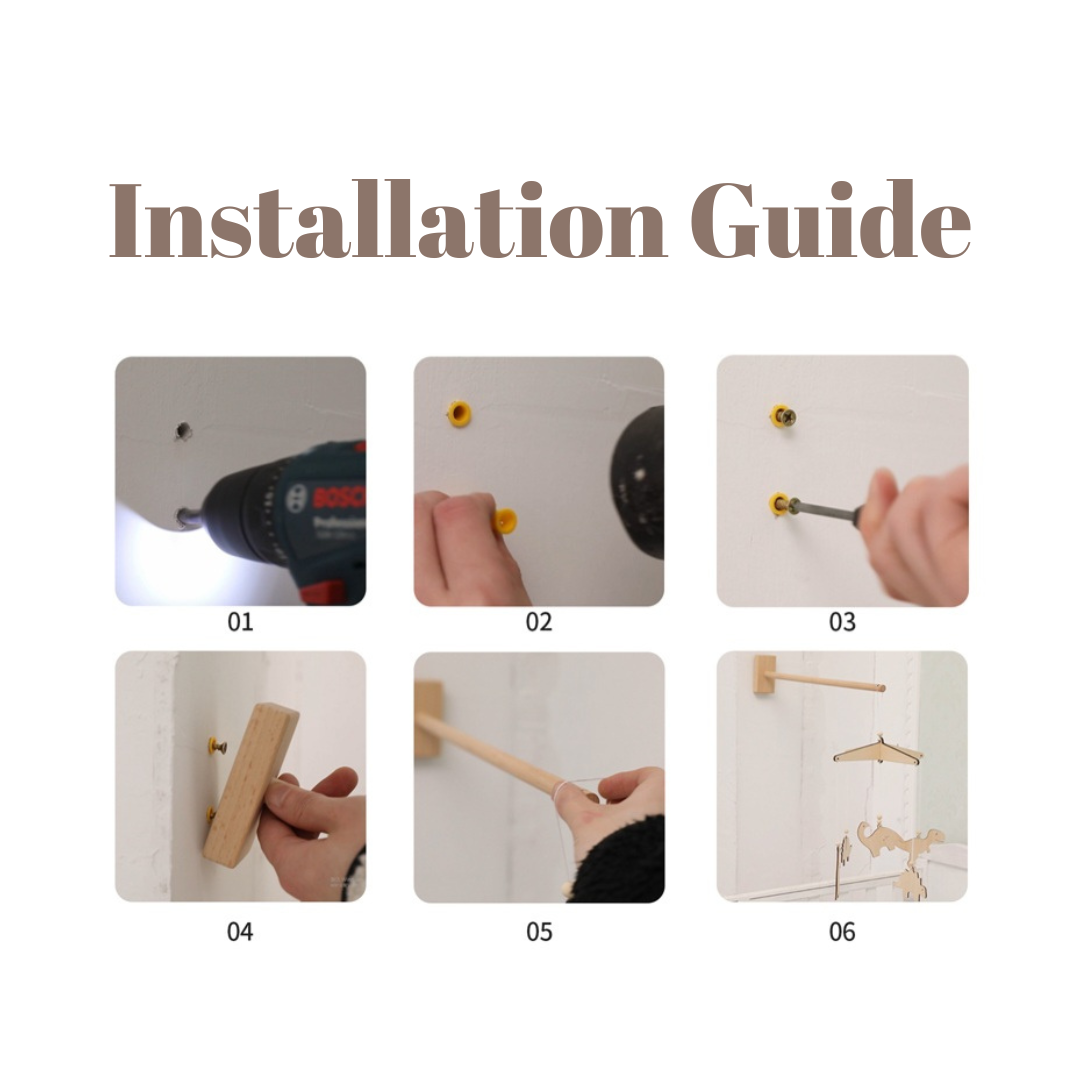 Wooden Baby Mobile Wall Bracket