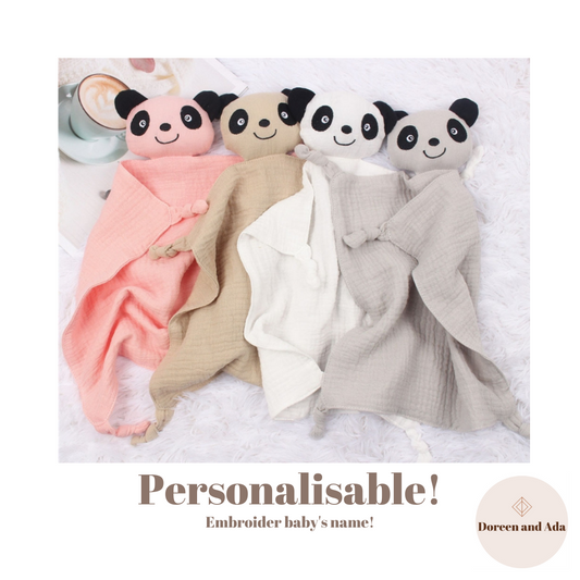 Personalised Embroidered Panda Comforter
